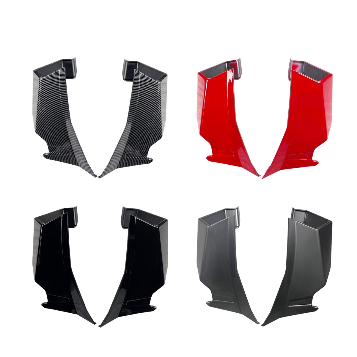Side Winglets Wing Spoiler Fairing Black Matte For Honda CBR650R 2019-2026