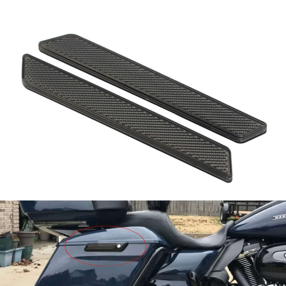 2x Smoke Saddlebag Latch Cover Reflectors For Harley Touring Road King 2014-2022