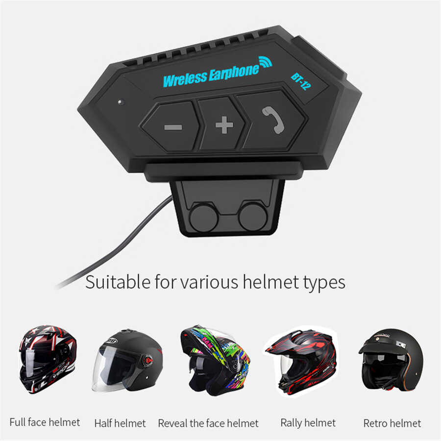 Motorcycle Helmet Headset Wireless Bluetooth Headphone Speaker Hands-Free BT-5.0