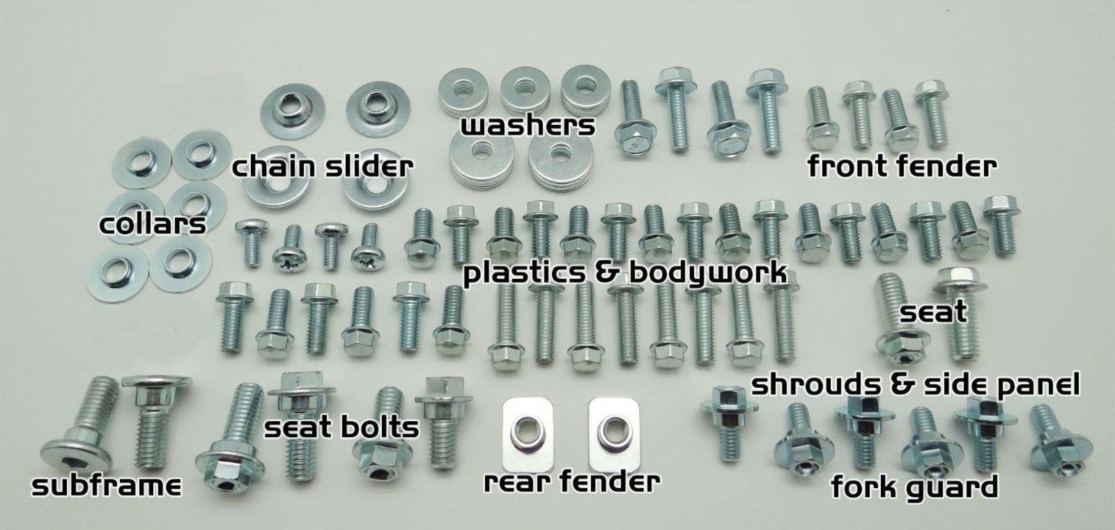 PLASTICS BODY BOLT KIT KAWASAKI KX60 KX65 KX80 KX85 KX100 KX125 KX250 KX500