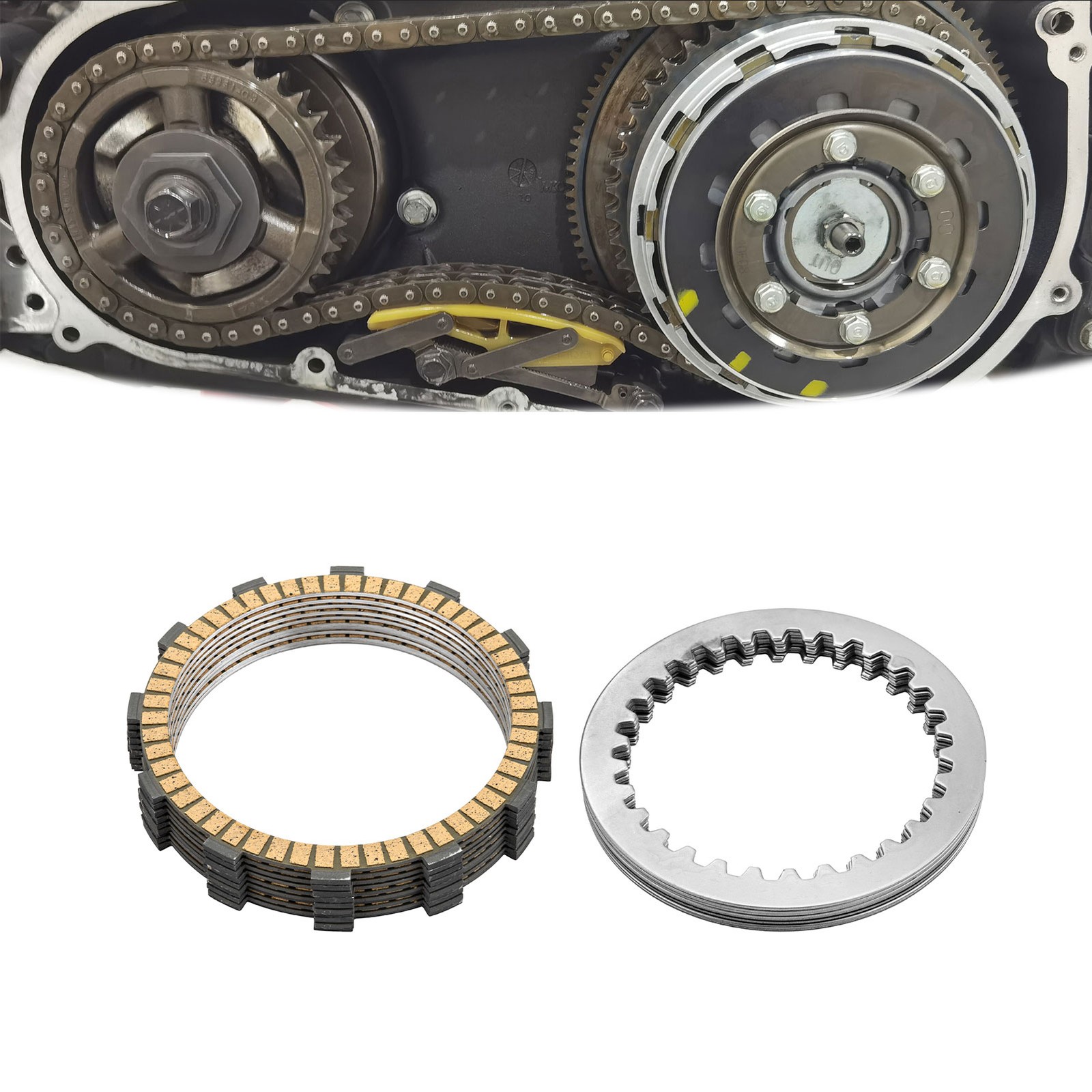 19 Pcs Twin Cam Extra Friction Steel Clutch Plates Kit for Harley Touring 99-17