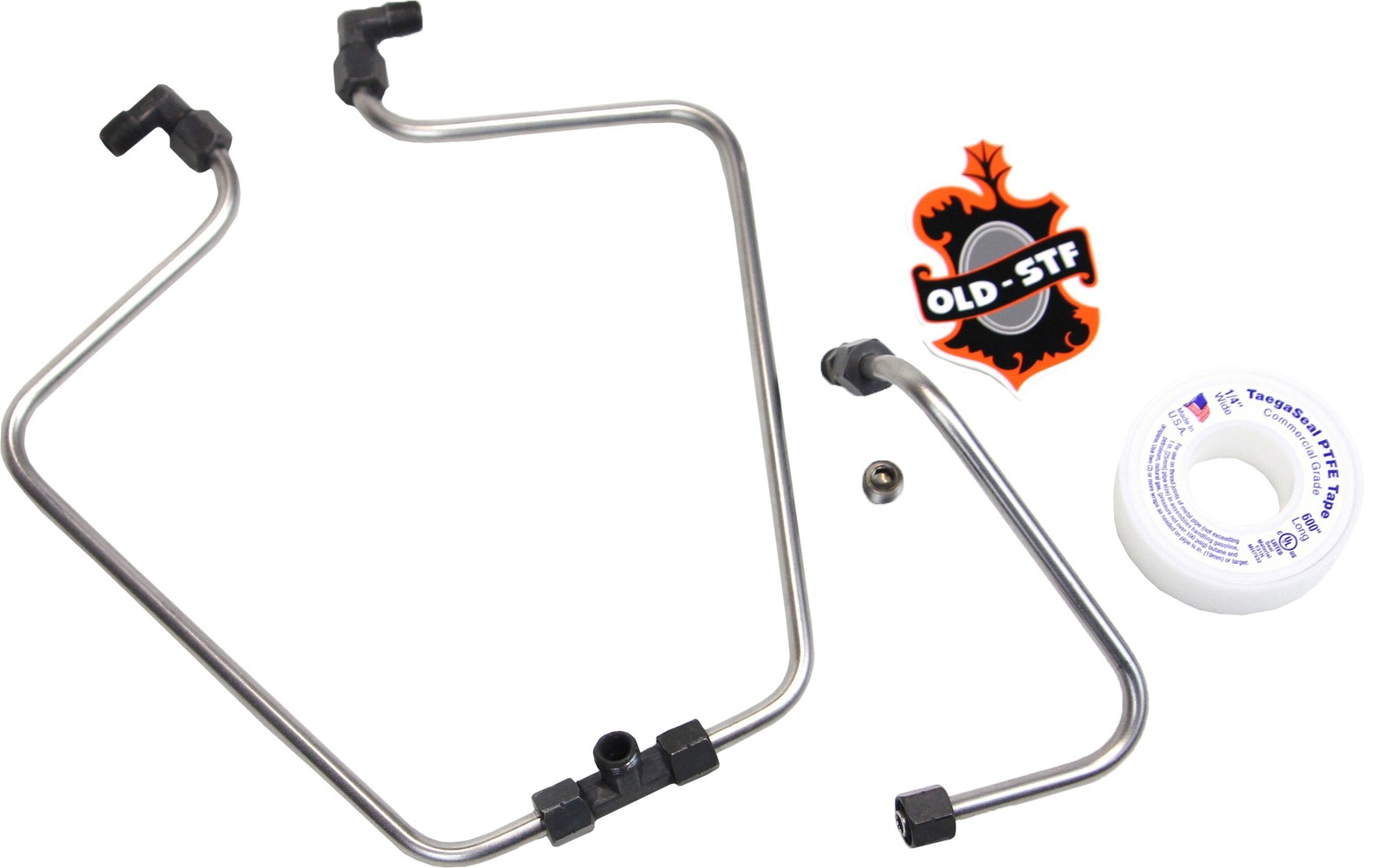 Old STF Rocker Box Stainless Split Oil Line Kit Shovelhead 1966-84