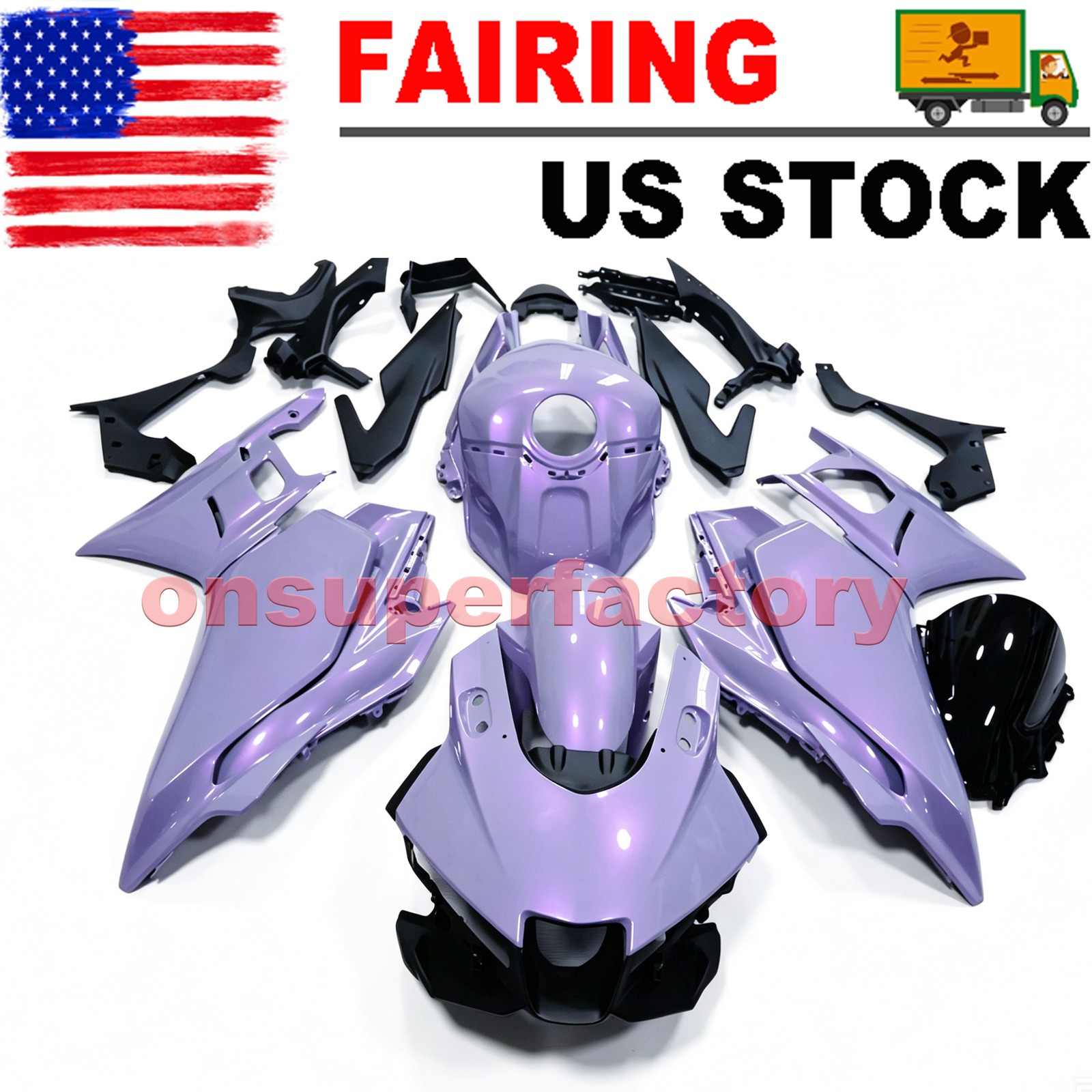 Chameleon Gray Purple ABS Fairing Bodywork Kit For Yamaha YZF R3 R25 2025 – 2026