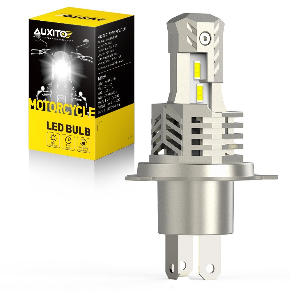H4 COB LED Bulb HID White 360 Hi/Low Beam Motorcycle Headlight 6000K High Power