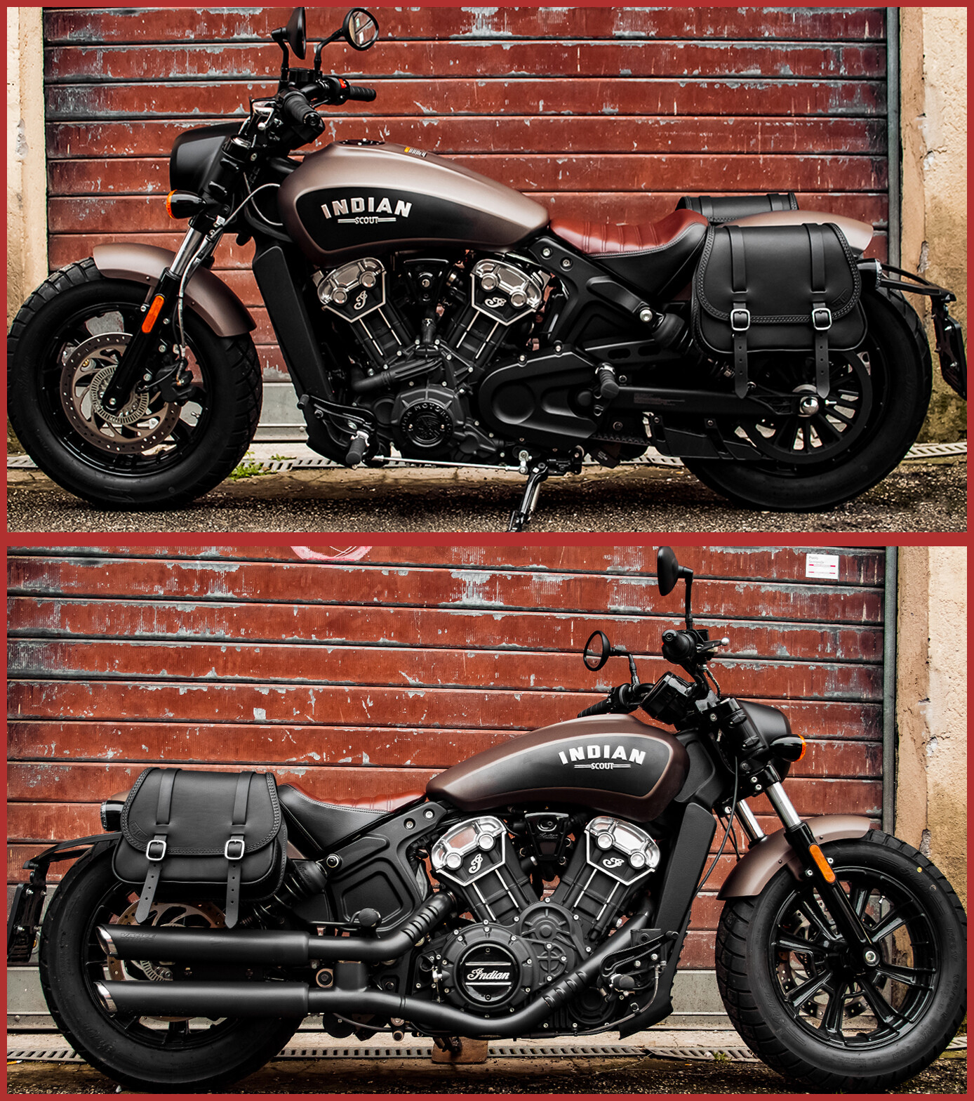 LEATHER SADDLEBAGS FOR 2018-2024 INDIAN SCOUT BOBBER LEFT&RIGHT SIDE ENDSCUOIO
