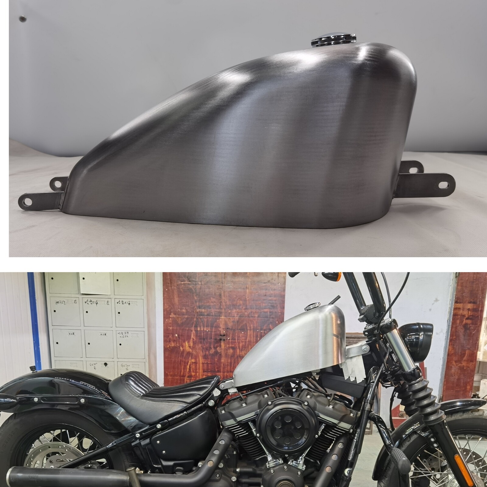 Silver Petrol Gas Fuel Tank W/ Cap For Harley Softail 2018-2022 All Models 12L