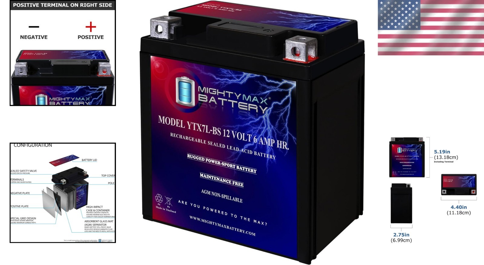 Compact 12 Volt 6AH Maintenance Free Lead Acid Battery for Reliable Scooter Use