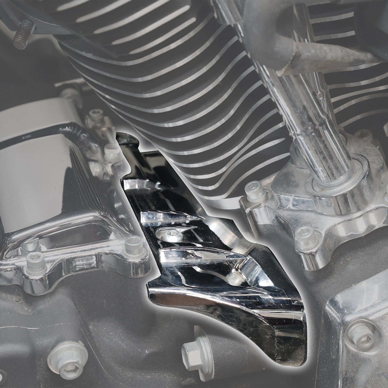 Chrome Rear Cylinder Engine Base Cover Trim Accent Fit For Harley Touring 09-16