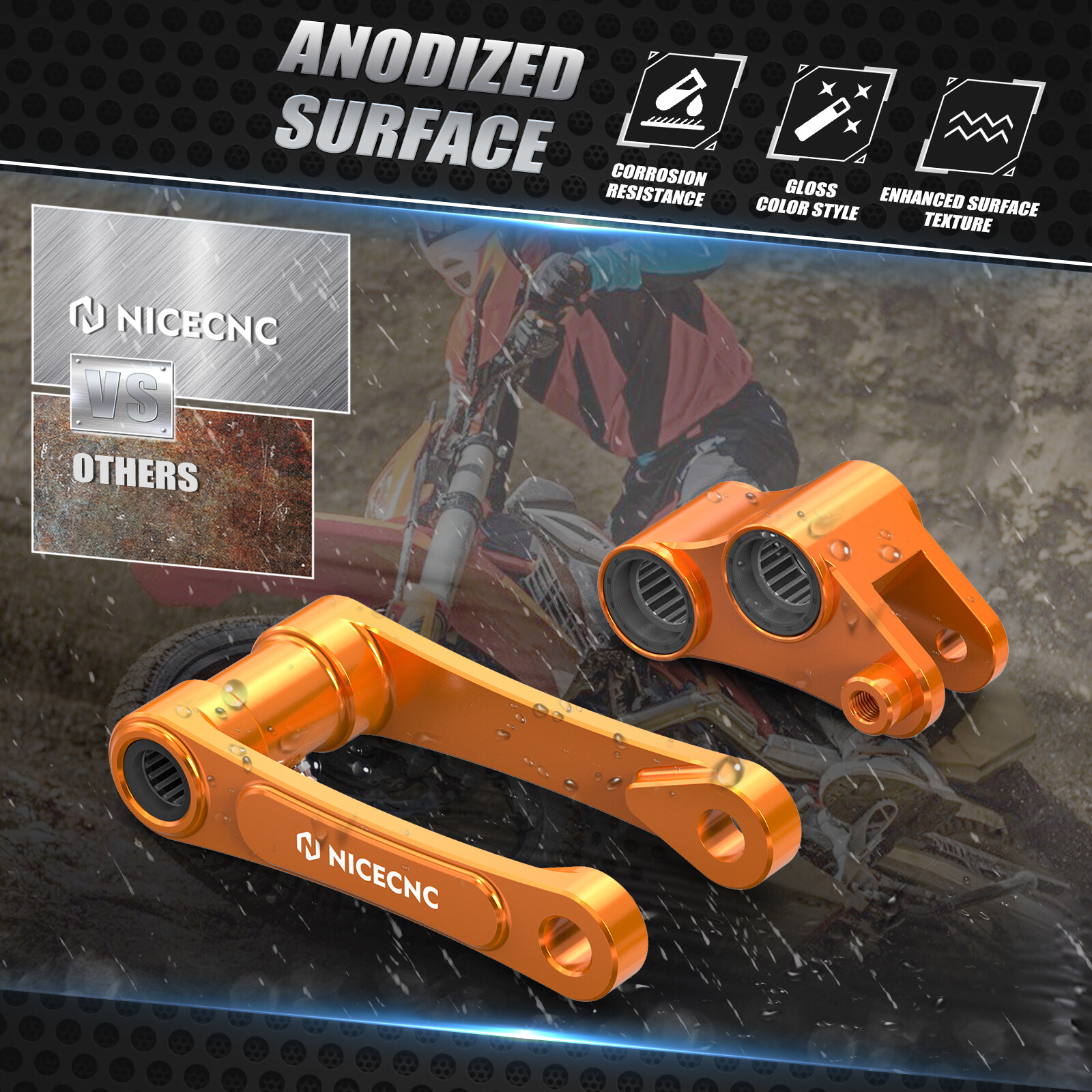 NICECNC For 2019-2024 KTM 690 Enduro/R 690 SMC R 2″ Suspension Lowering Link Kit
