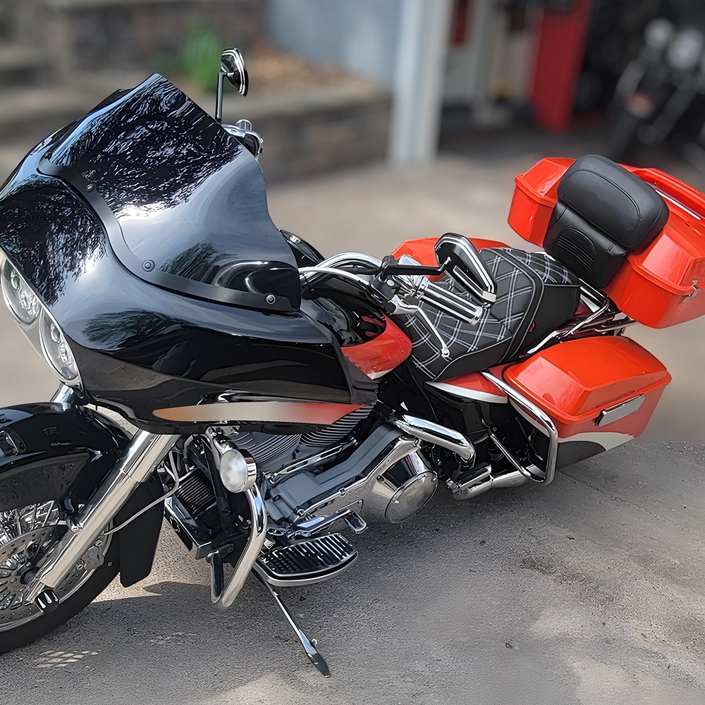 Step Up 2-Up Seat Lattice Stitched For Harley Road Glide Electra Glide 1997-2007