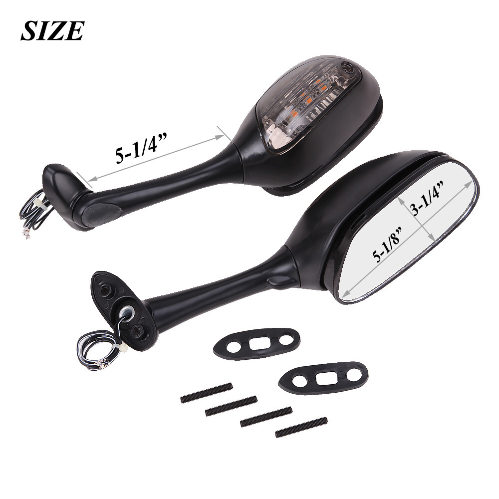 Rearview Mirrors w/ LED Turn Signal For Suzuki GSXR 1000 GSXR600 GSX-R 750 06-15