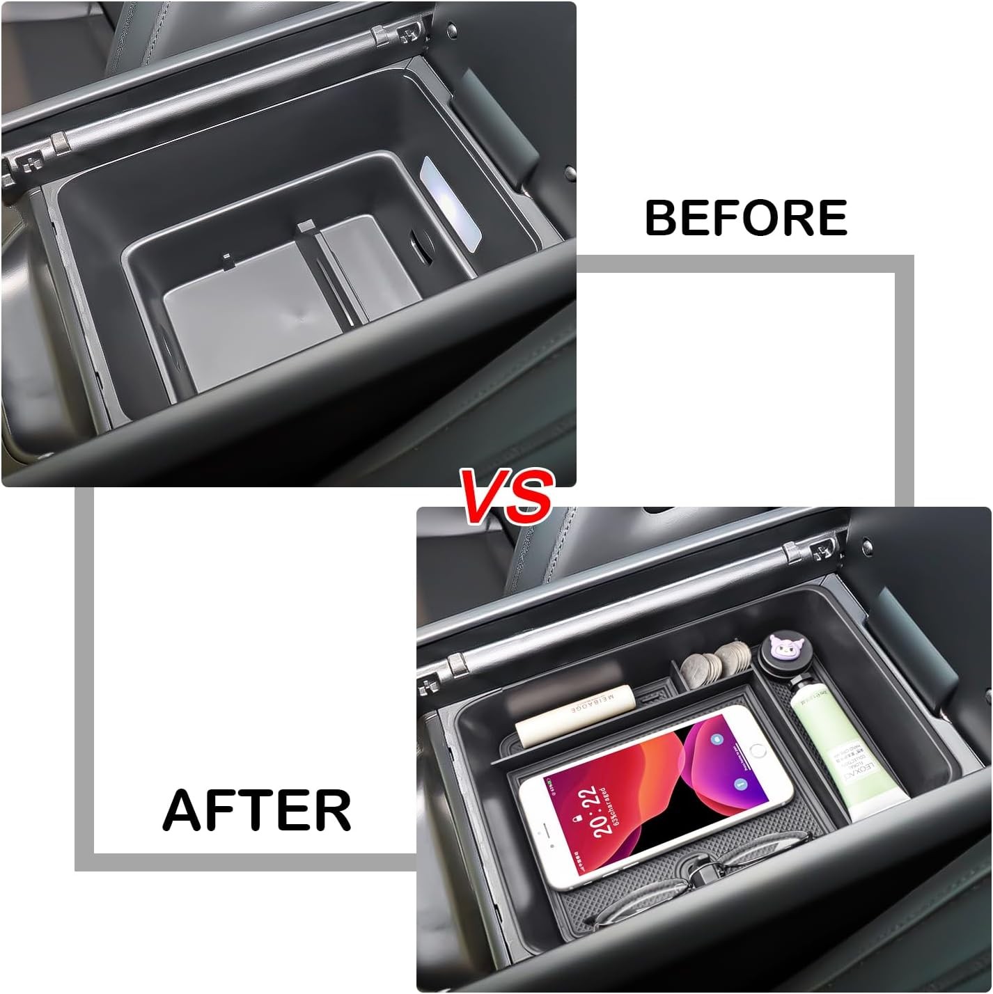 Center Console Organizer Tray 2024 2025 2026 Hyundai Santa Fe, Black