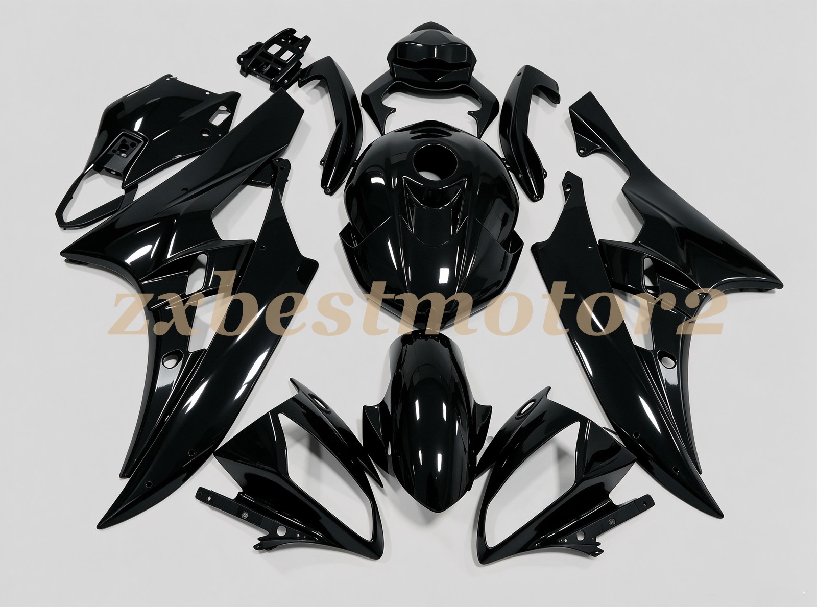 For Yamaha YZF R6 2006 2007 Vivid Black Painted ABS Full Fairing Kit+Tank Cover