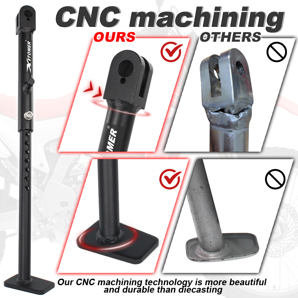 Motorcycle Adjustable Kick Stand Bracket Fit For Honda CRF300L 2021-2024 Black
