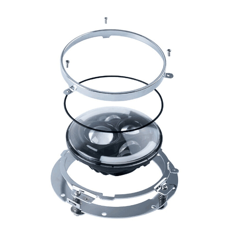 7″ inch LED Halo Headlight & Bracket Mounting Ring For Harley Street Glide FLHX