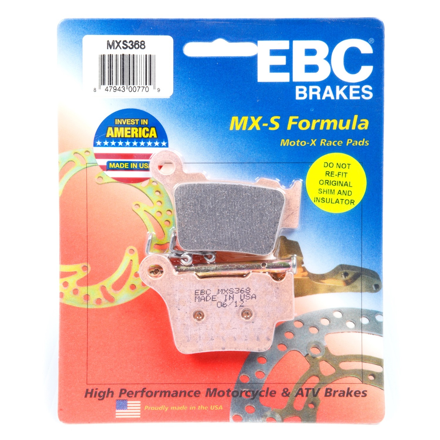 EBC “MXS” Moto-X Race Brake Pad Sintered metal – Front left, Rear Right, Rear