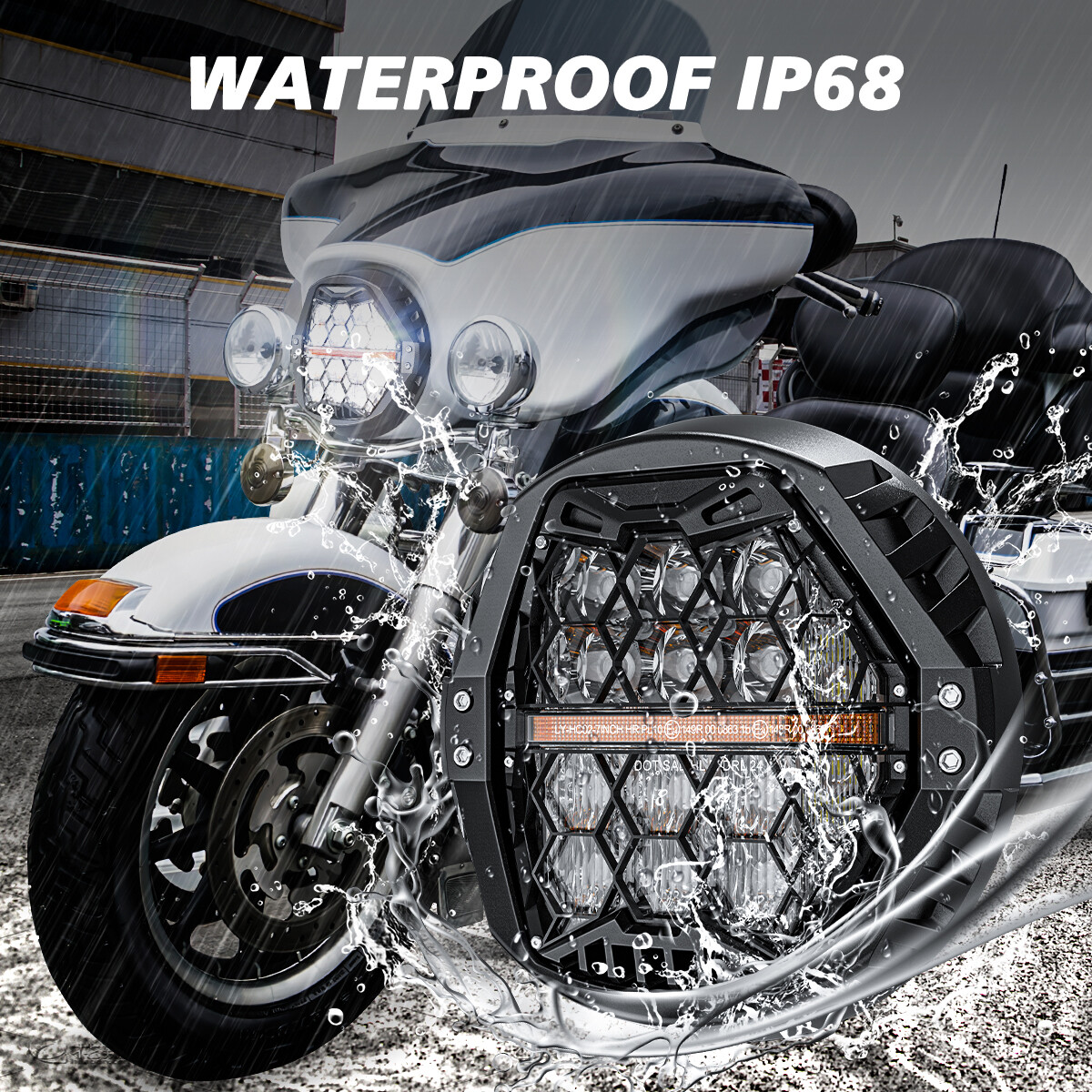 7” Motorcycle LED Headlight DRL for Harley Road King Street Glide Electra Glide