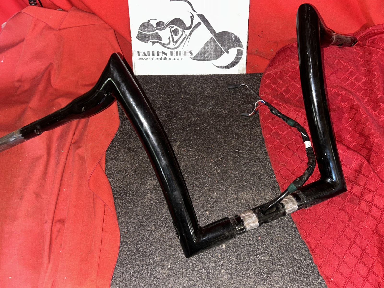 Harley Davidson 12″ Prewired Ape Hanger Black Z-Bar Handlebars 1.5″