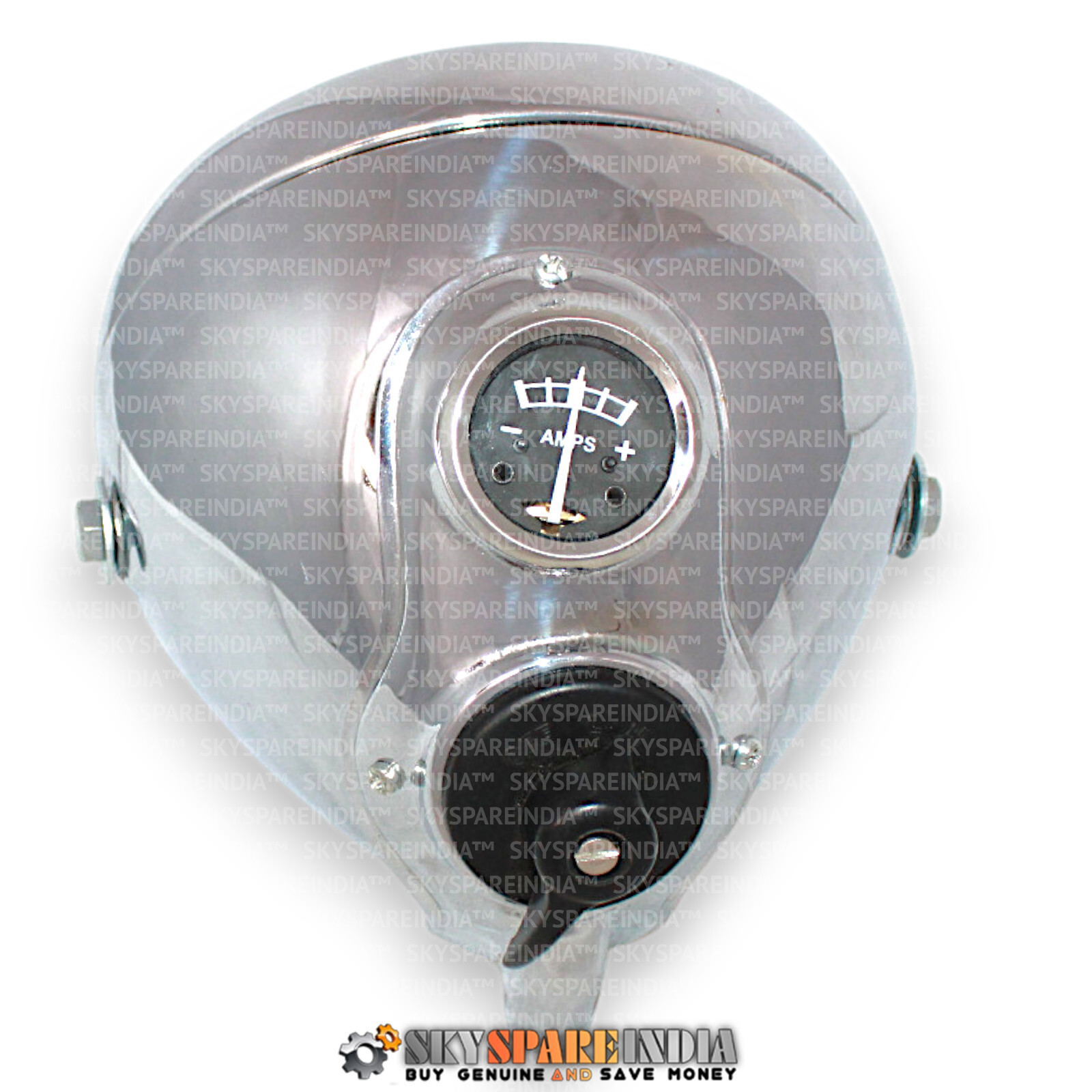 Lucas Type 6.5″ Chrome Headlight Headlamp Compatible With Norton BSA AJS Triumph