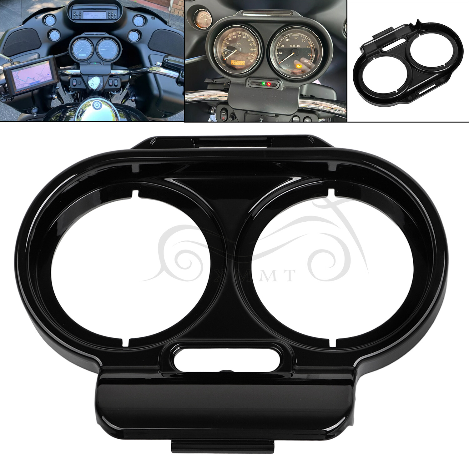 Gloss Black ABS Top Gauge Cover Nacelle Housing For Harley Road Glide 1998-2013