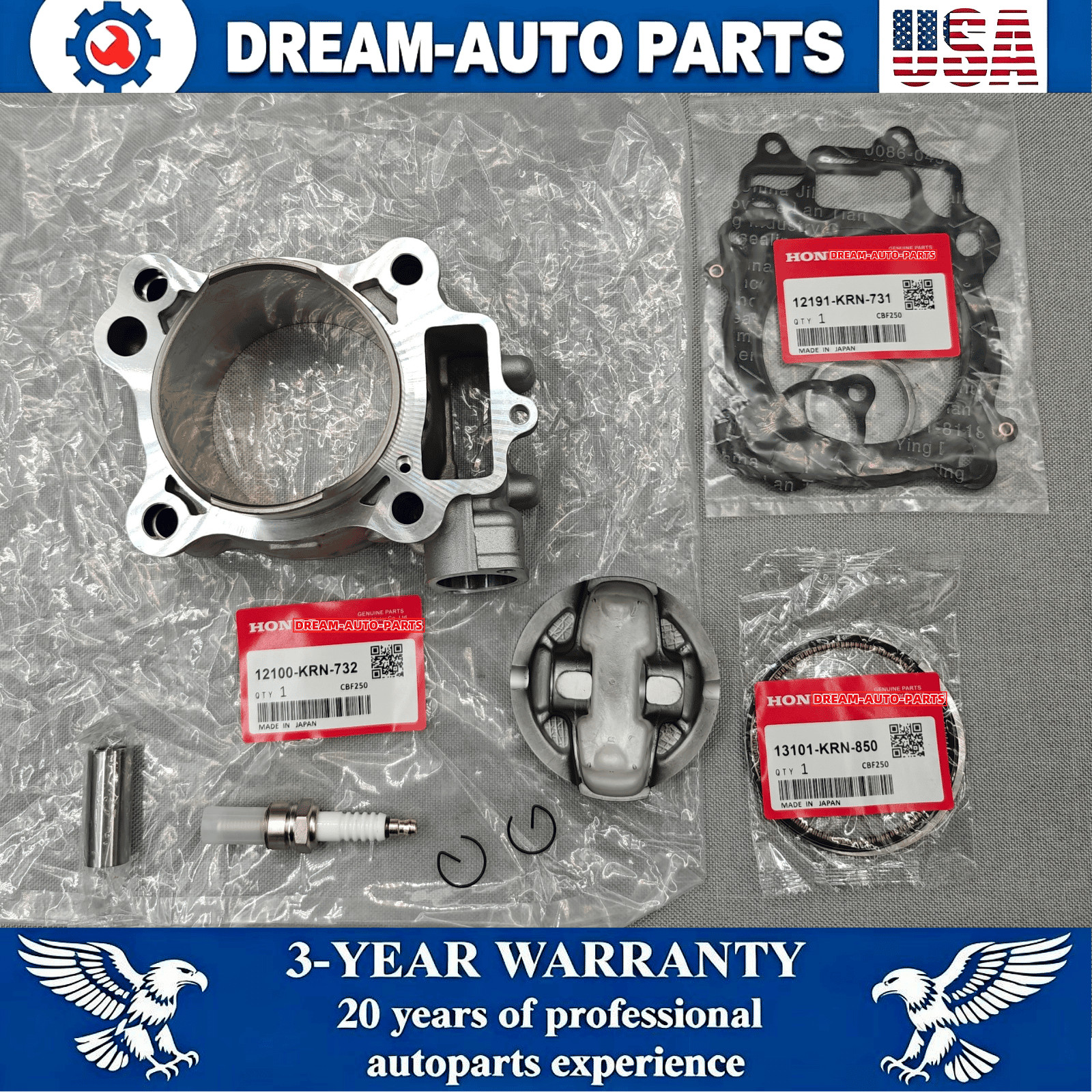 OEM TOP END KIT W/ CYLINDER 78MM FOR HONDA CRF250R CRF250X 2004-2017