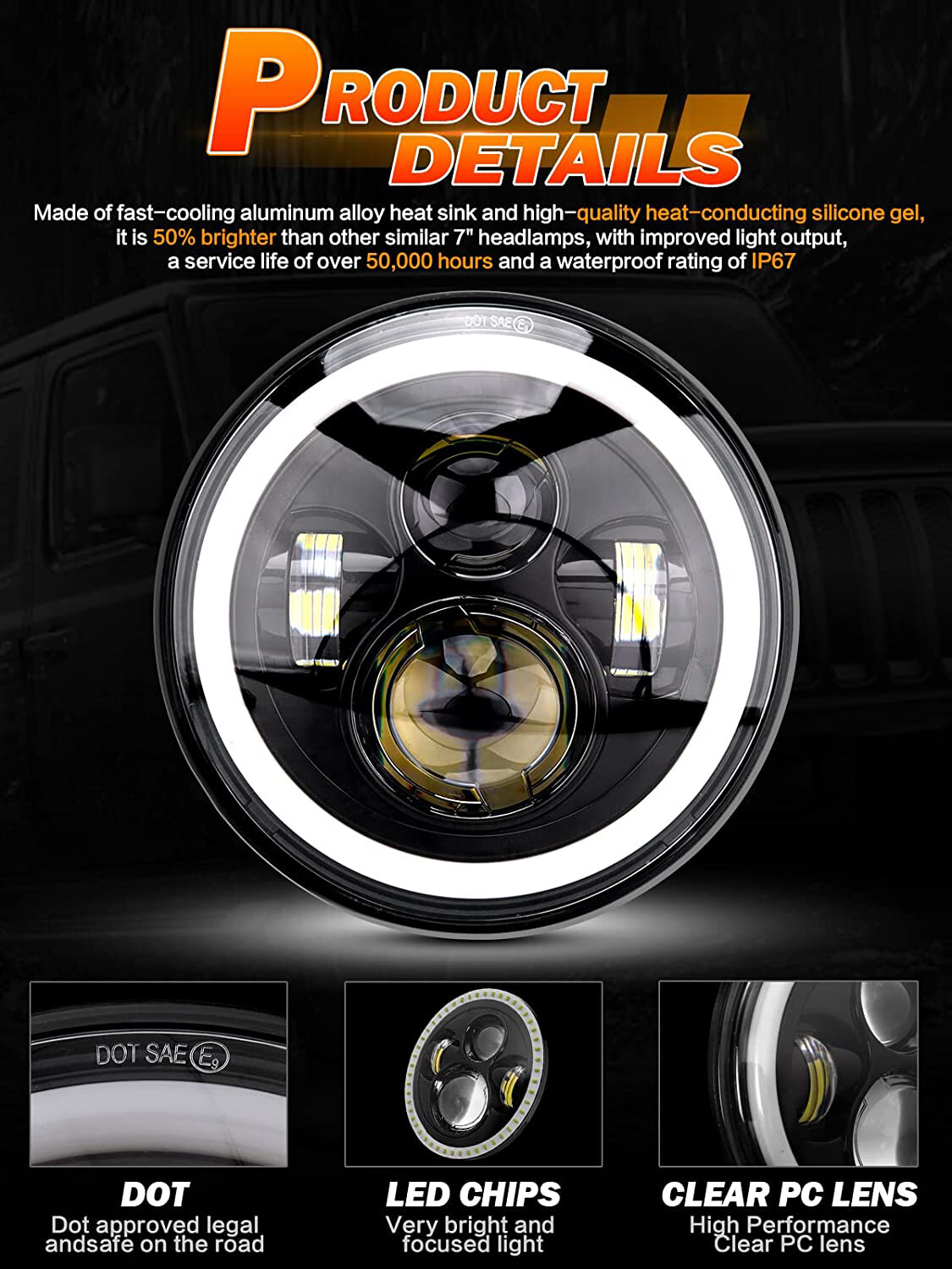 LED Headlight Kit For Suzuki Intruder Volusia VS VL 700 800 1400 1500 Boulevard