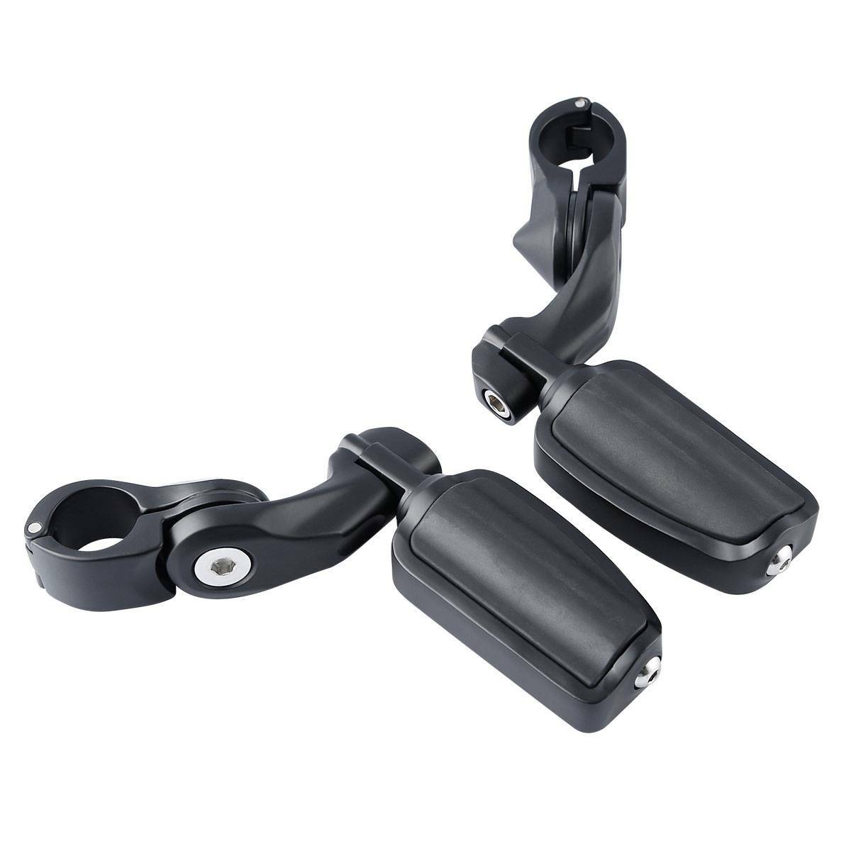 Matte Black 1 1/4” 32mm Short Angled Highway Bar Pegs Mount Footpeg Peg Pedal