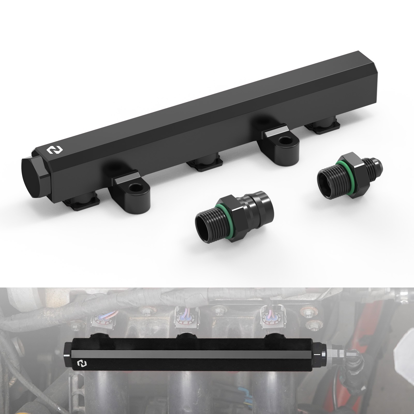 NICECNC Racing Billet Fuel Rail Aluminum For Can-Am Maverick X3 2017-2023 Black