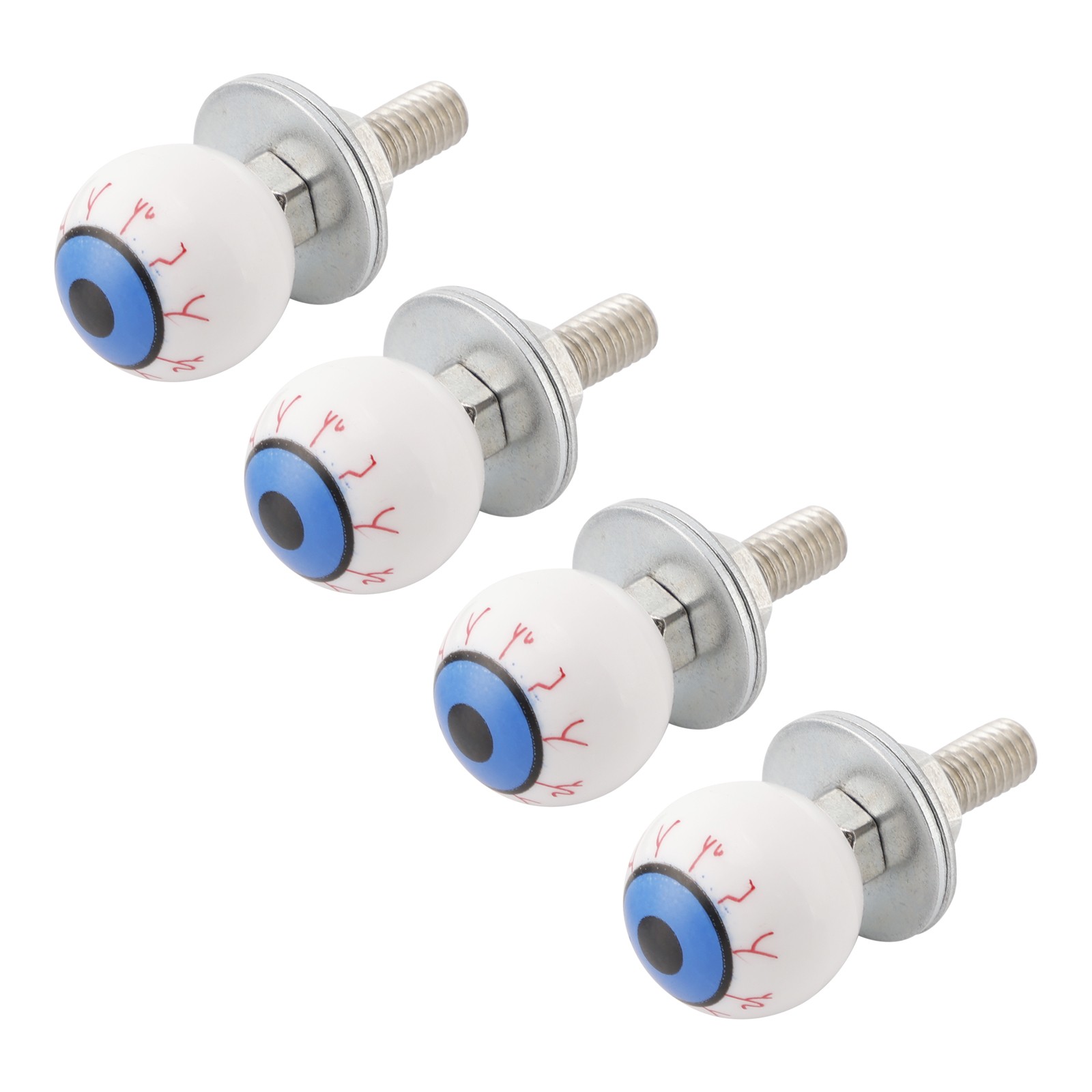 4x Motorcycle Bike Plastic Eyeball License Plate Bolt On Screw On Frame Nut