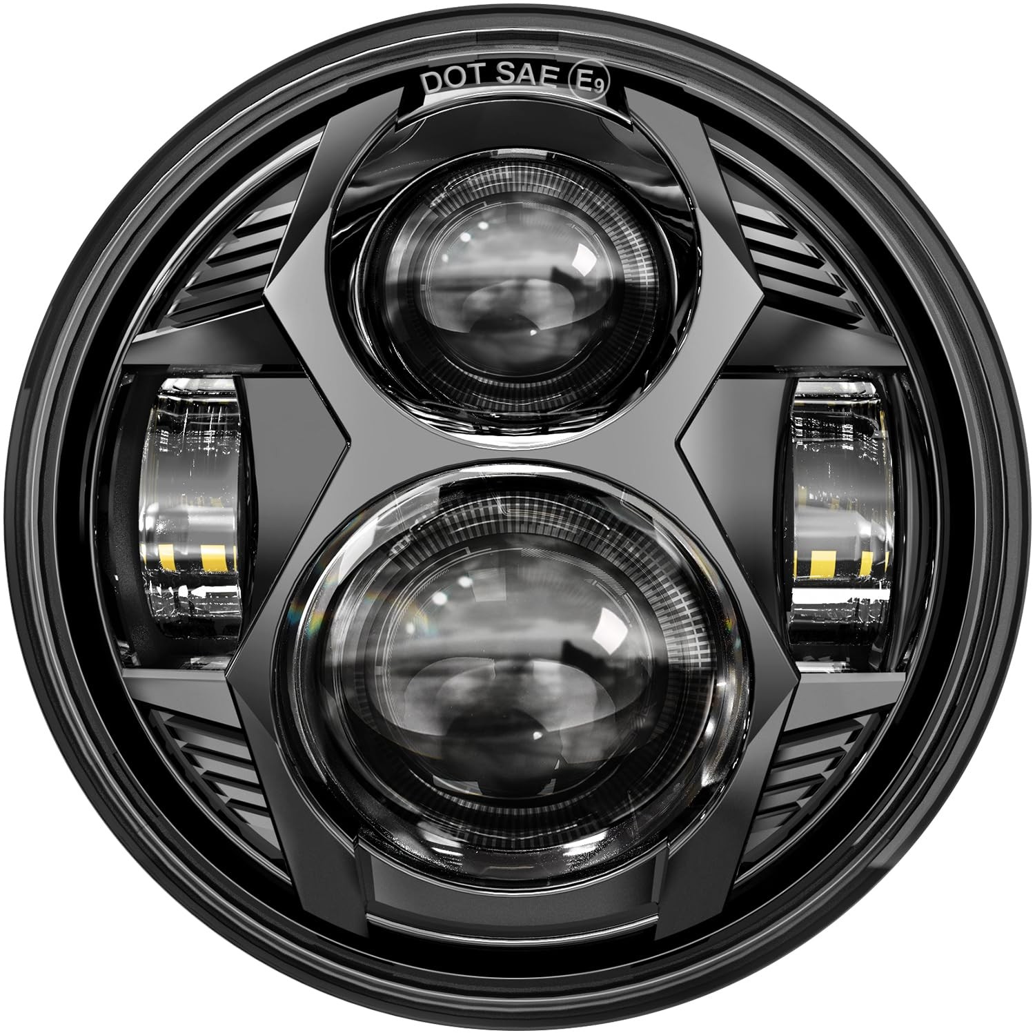 AUDEXEN 5.75 Inch Round Led Headlight 51W 5-3/4″ Headlight Compatible