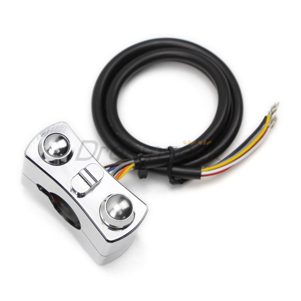 1” Handlebar Control Switch Button Horn Turn Signal Universal for Harley Chrome