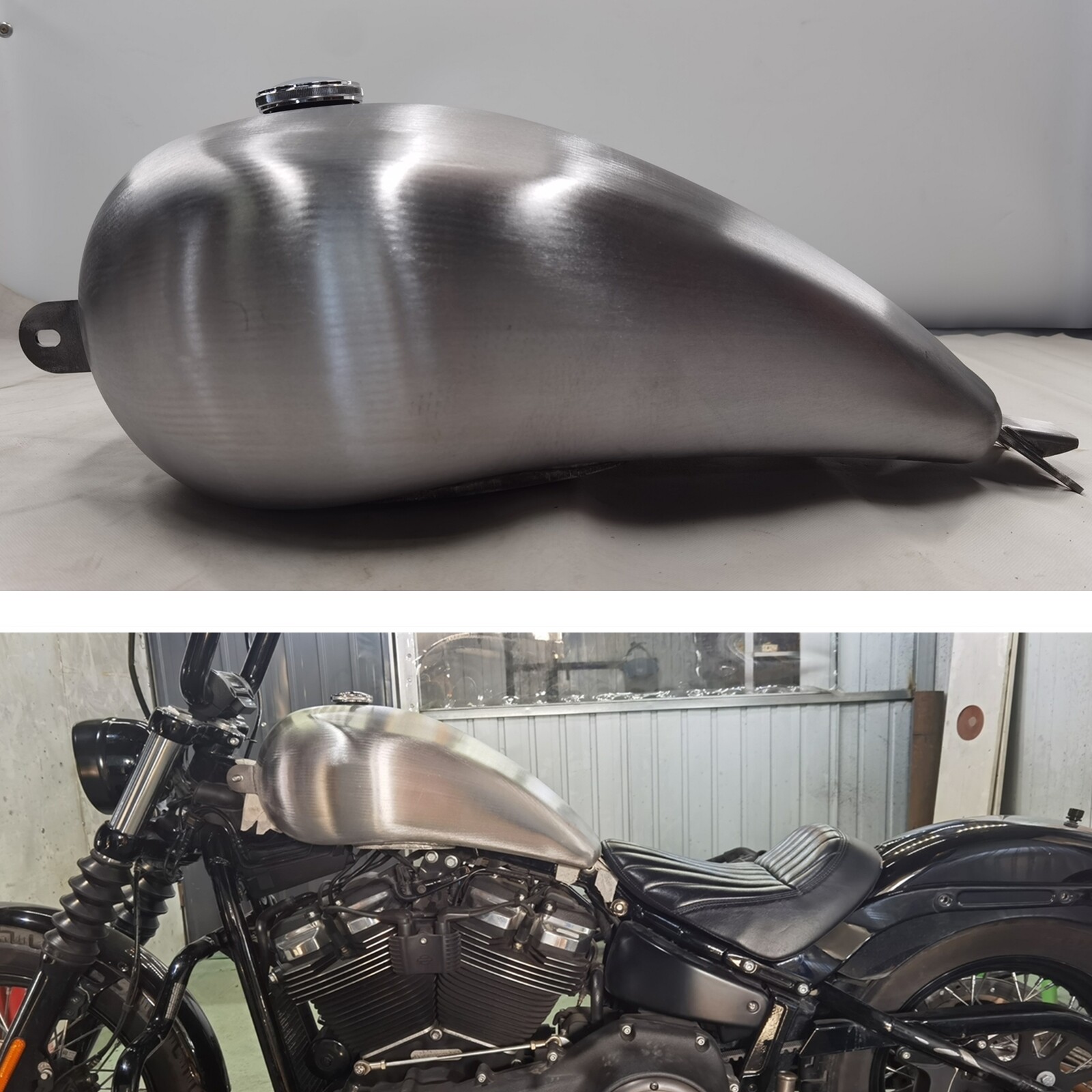 Unpainted Silver 18L Petrol Gas Fuel Tank Fit For Harley Softail 2018-2022 2019