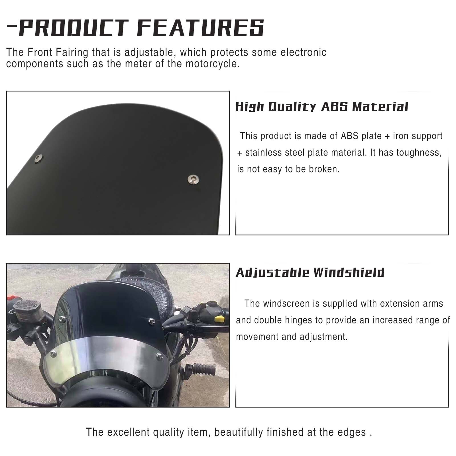 Motorcycle 5”-7″ Round Headlight Windshield Windscreen For Victory High Ball