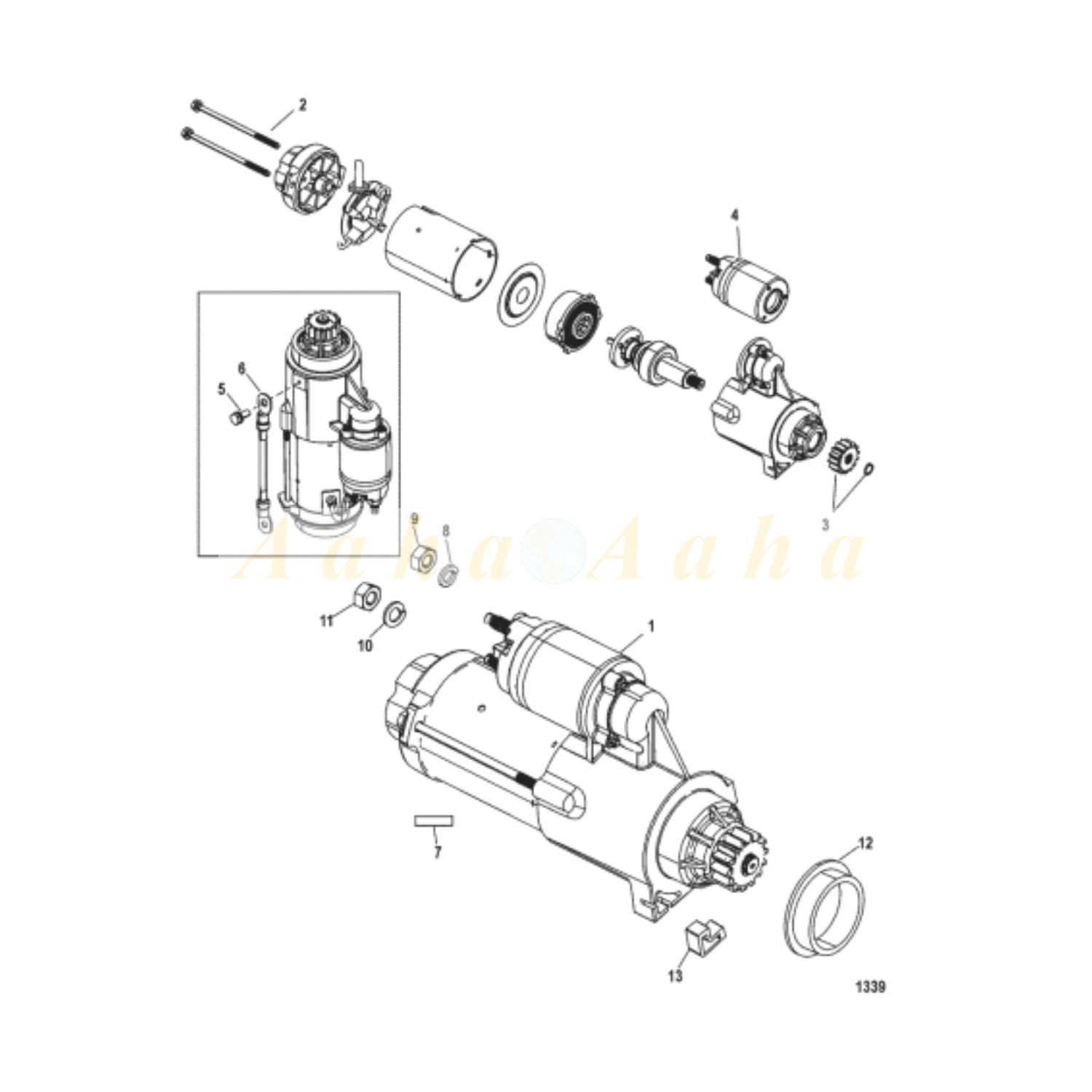 12V 8T Starter Motor 114362-77010 for Komatsu Engine 1D75-1A 1D75-1B 1D84-1A