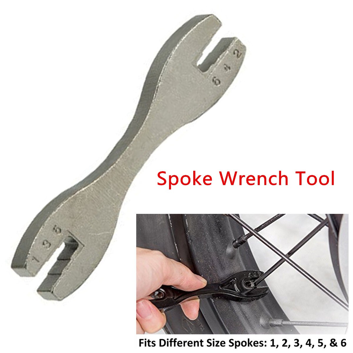 6in1 Spoke Wrench Tool Forged Steel 4.3mm-6.5mm 6Sizes Rim Wheel Motorcycle Bike