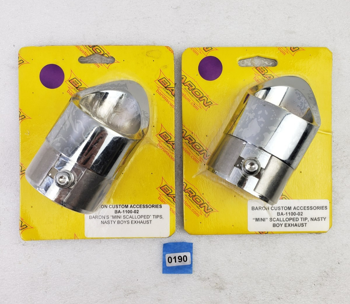 Baron Custom Accessories BA-1100-02 Mini Scalloped Family Jewel Exhaust Tip 2Pcs