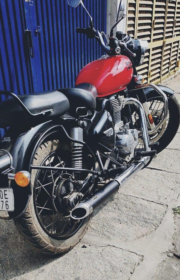 “BARREL TRAIL EXHAUST, BLACK” FIT FOR ROYAL ENFIELD METEOR 350