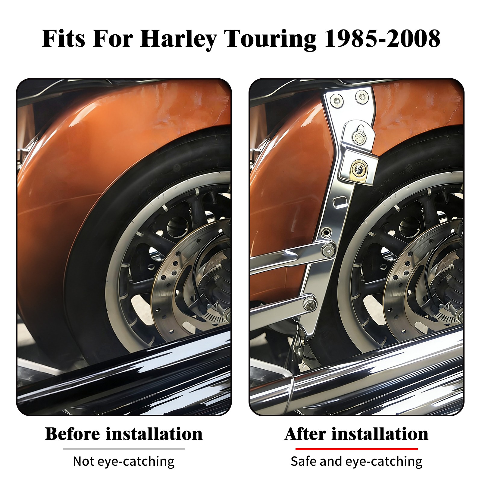 Chrome Saddlebag Rail Support Bracket Fits For Harley Touring Road Glide 85-08