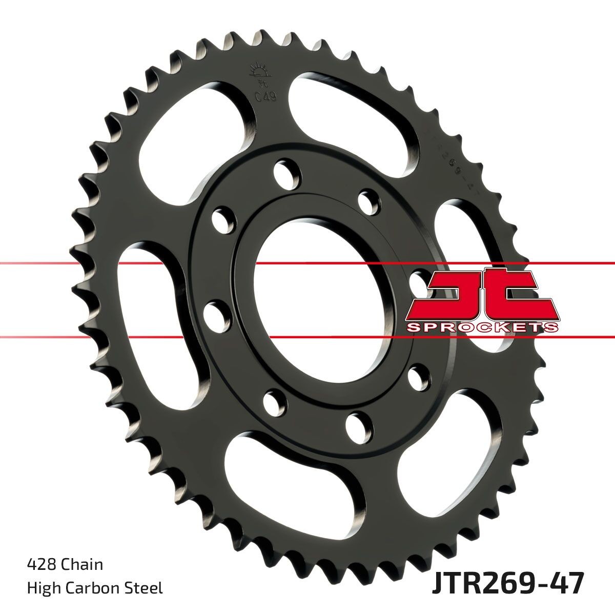 Honda CG 125 M 2001-2003 JT Black Rear Sprocket 47T 428 JTR269.47