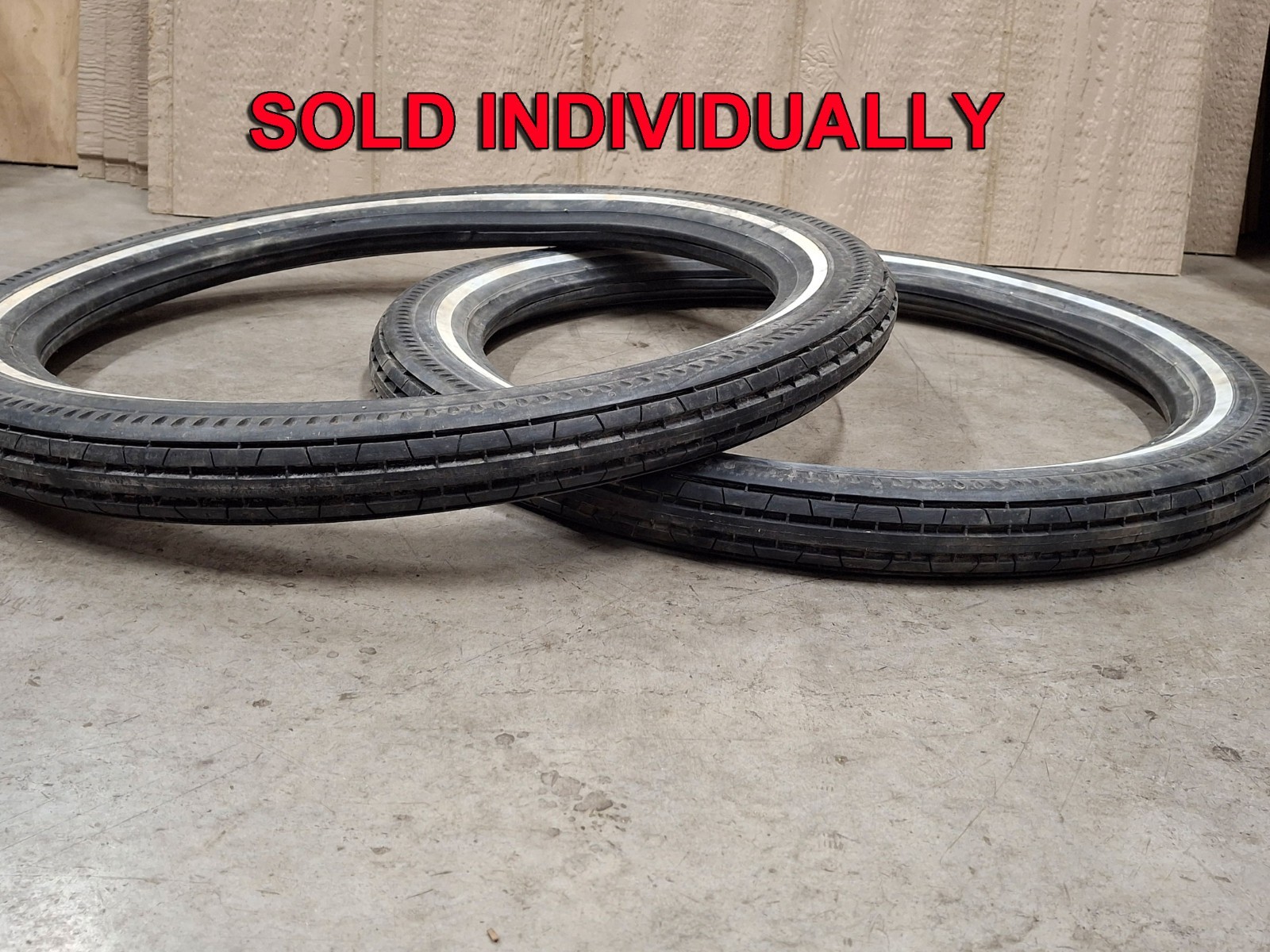 NOS Million 2.50-18 Ribbed Whitewall Front Motorcycle Tire Vintage Chopper Japan