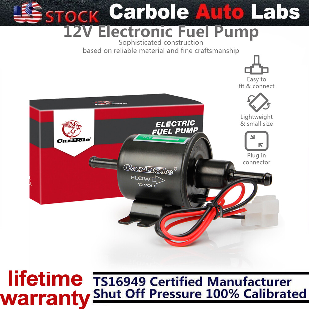 Gas Diesel Inline Low Pressure Electric Micro Fuel Pump 12V 2.5-4PSI HEP-02A E85