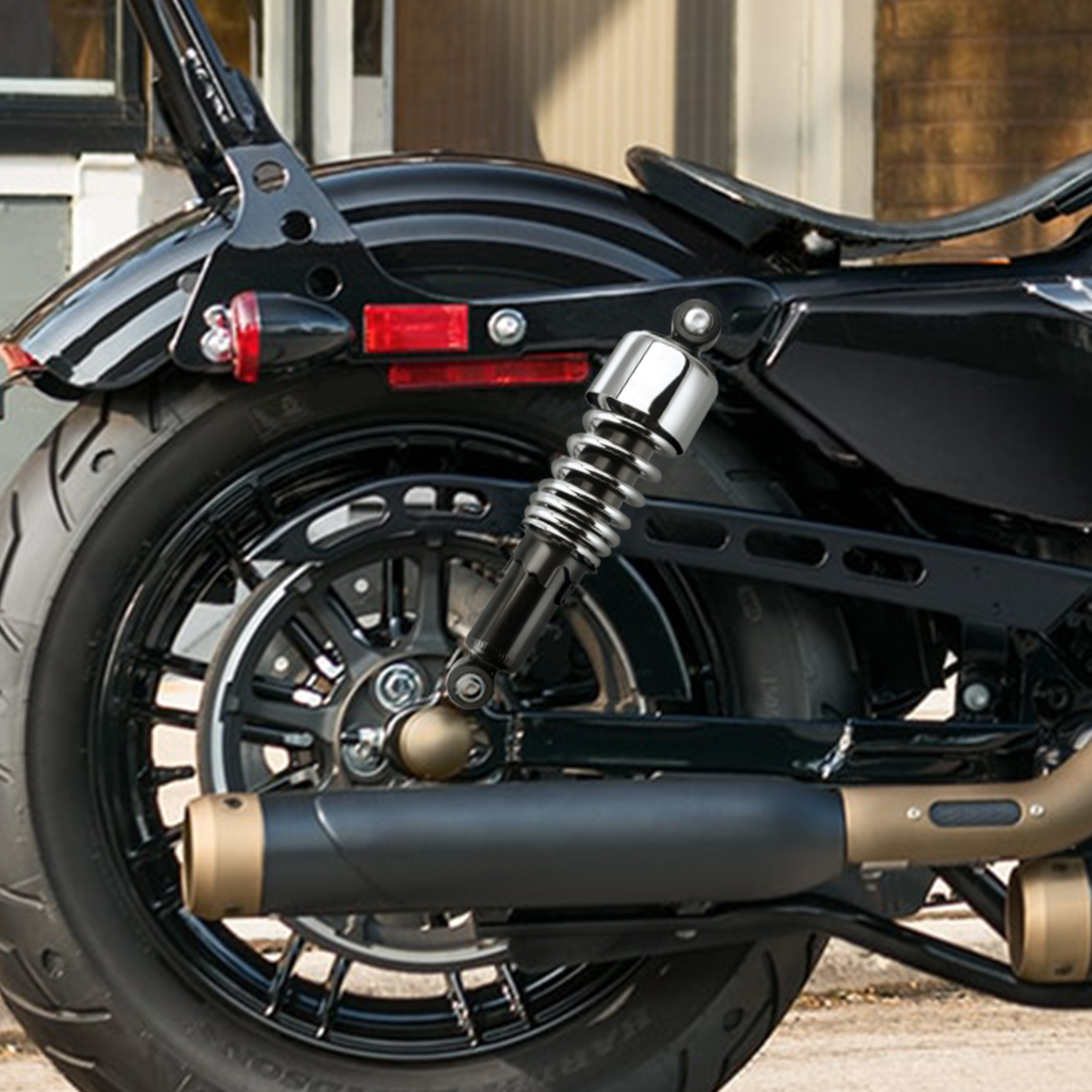 Chrome 10.5″ Rear Absorber Shocks Lowering For 88-24 Harley Sportster 883 1200