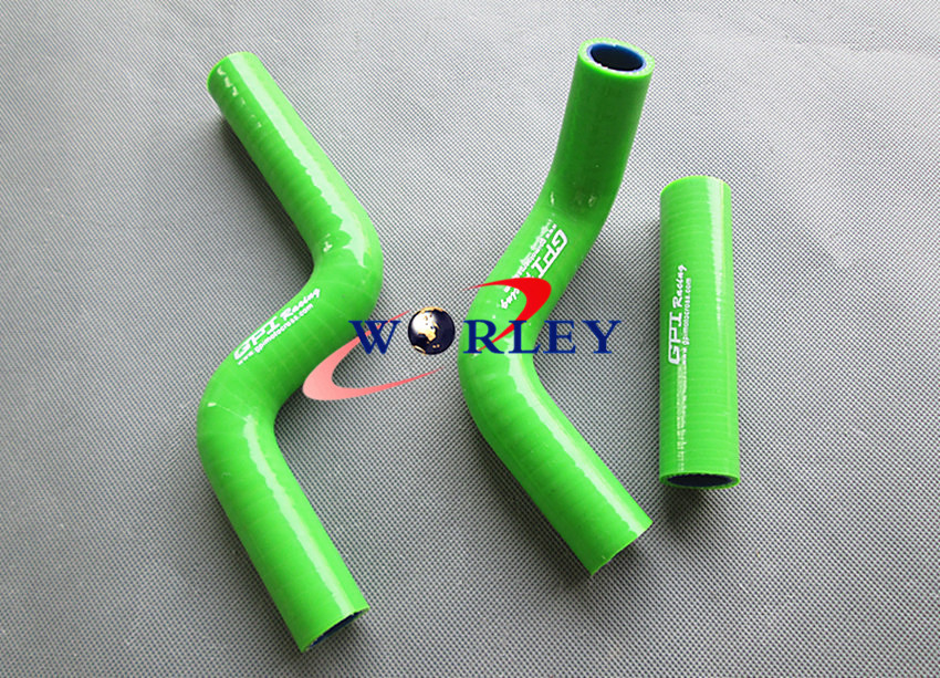 Green Silicone Radiator Hose For 1998-2013 Kawasaki KX80/KX85/KX100
