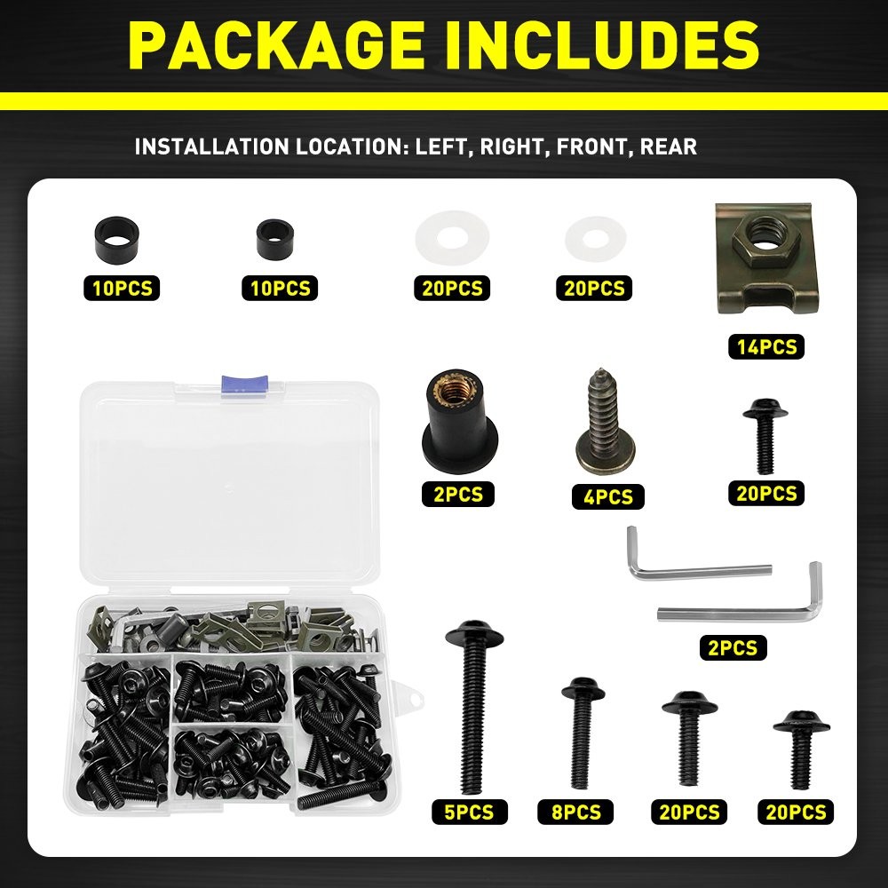 Complete Fairing Bolt Kit Body Screw Fit Yamaha YZF R6 R1 R6S YZF600R FZ6/R 155X
