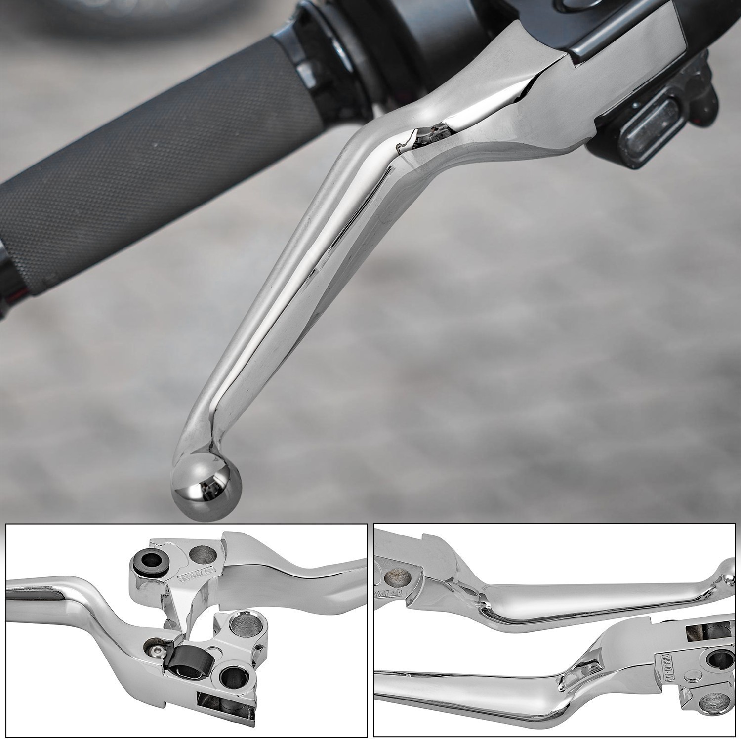 Pair Brake & Clutch Levers Hand Grip For Harley Sportster Custom XL1200C 2004-13