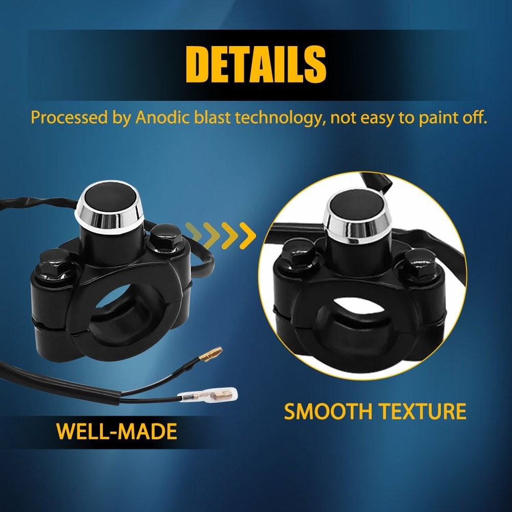 12V Motorcycle Switch Horn Handlebar Mount Push Button Momentary Start Universal
