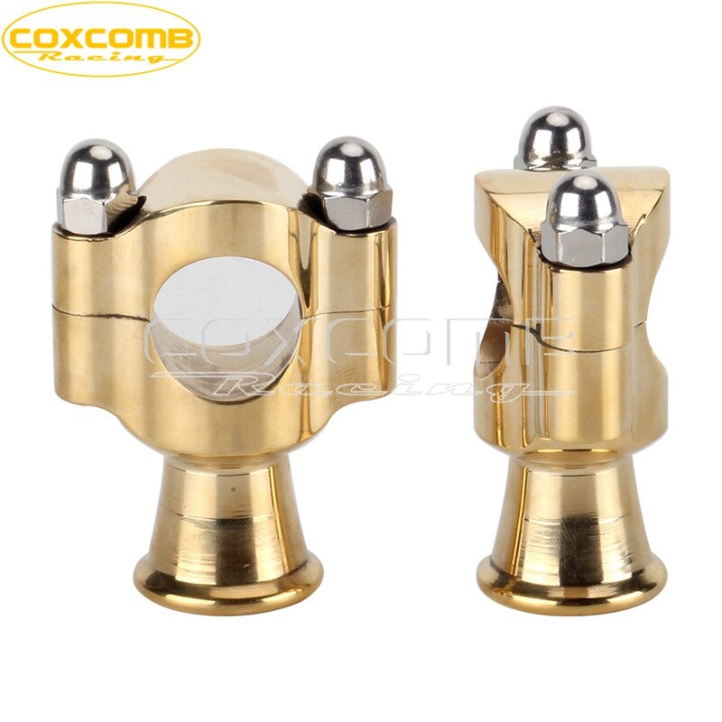 Brass 1″ 25mm Handlebar Mount Clamp Riser for Bobber Chopper Cruiser Cafe Racer