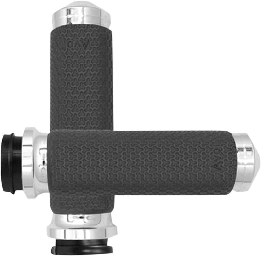 Avon Memory Foam Handlebar Grips Chrome 1.5in Fly-By-Wire Pair