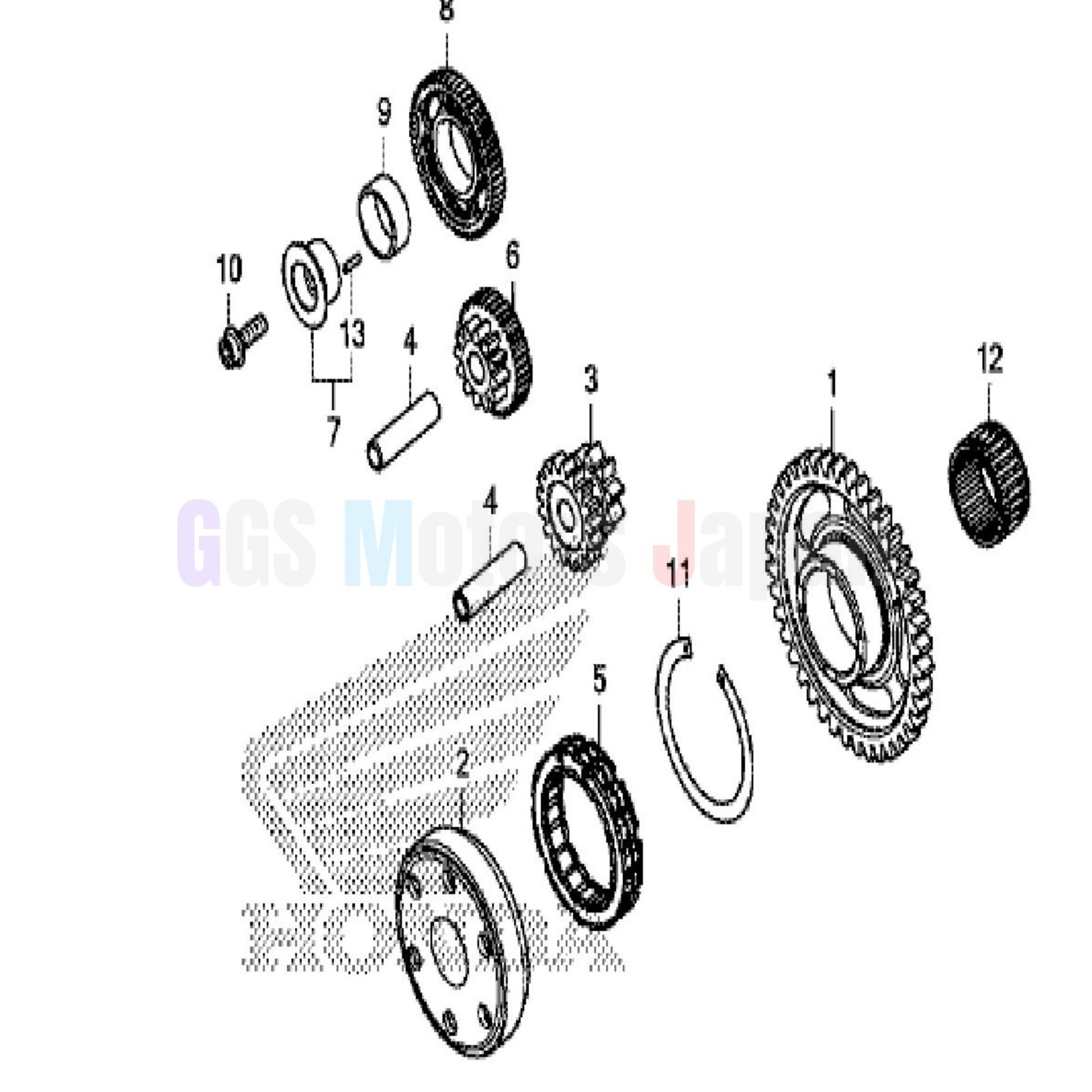 Honda OEM 28130-MKE-A10 (28130-MKE-A11) 2017-2018 CR Gear B 12T/39T JAPAN JDM