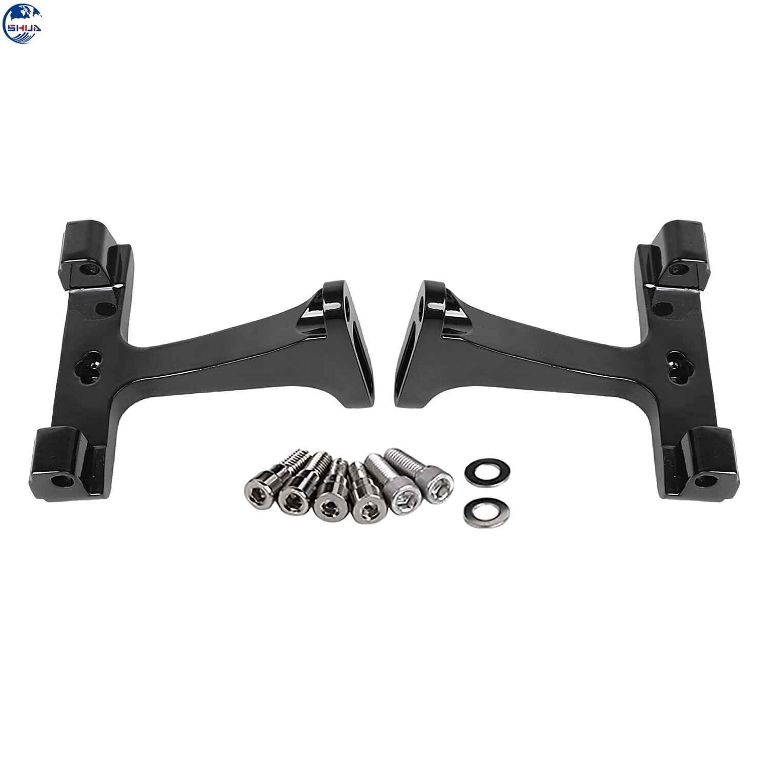 Black Passenger Floorboard Mount Bracket For Harley Electra Road Glide 1993-2023